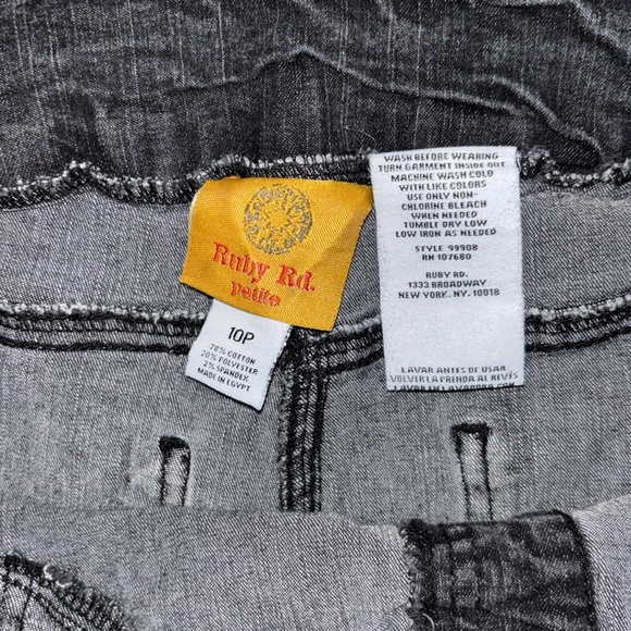 Ruby Rd.  Dark Gray straight leg Jeans 10 P EUC! - Picture 2 of 6